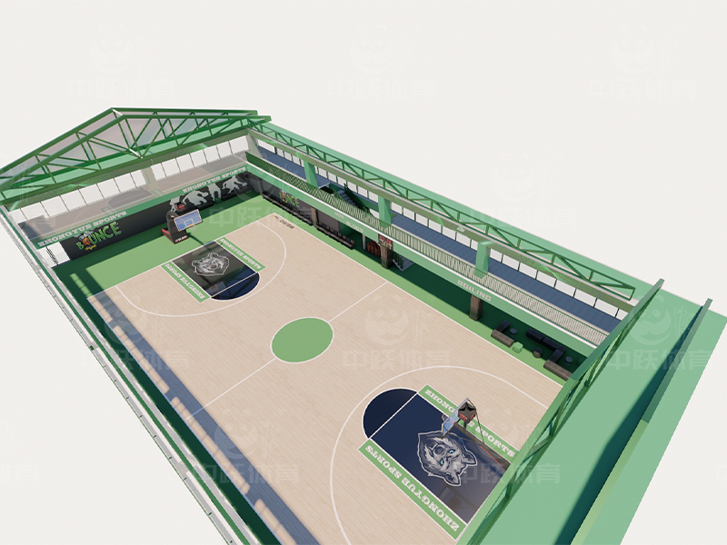 绿黑主题篮球馆